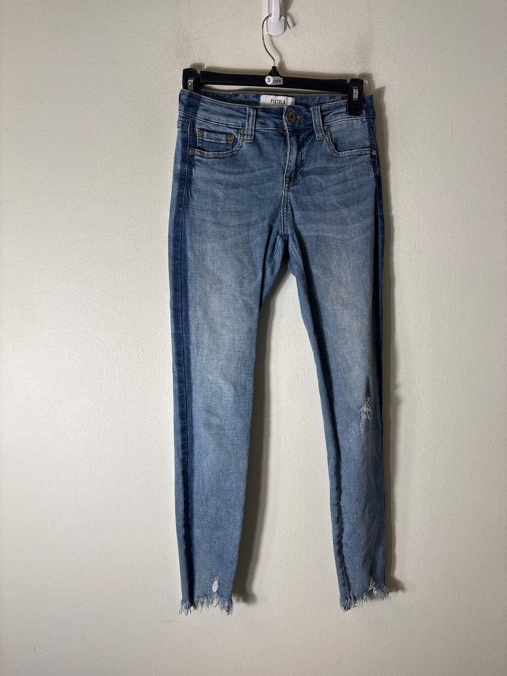 Pistola Blue 2-Toned Distressed Skinny Jeans Sz 25